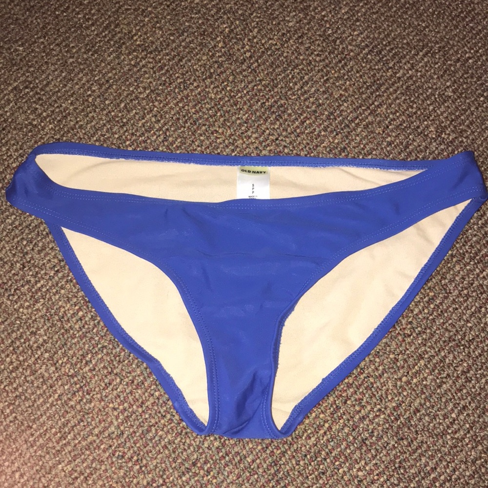 full-medium coverage blue bikini bottom
